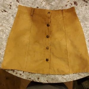 Button front corduroy skirt